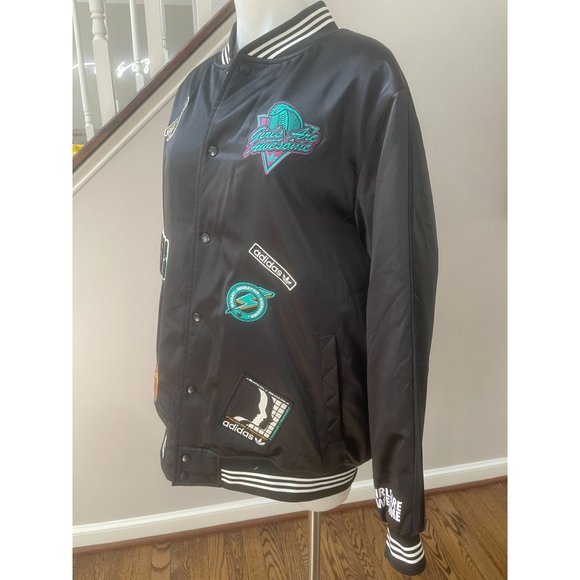 ADIDAS x Girls Are Awesome Collegiate Patch Bomber Jacket - Size Large - Picture 12 of 13
